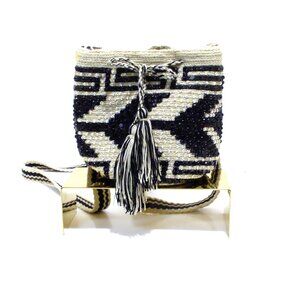 Lin Wayuu Mochila, with Rhinestones Drawstring Closure Crossbody Bag